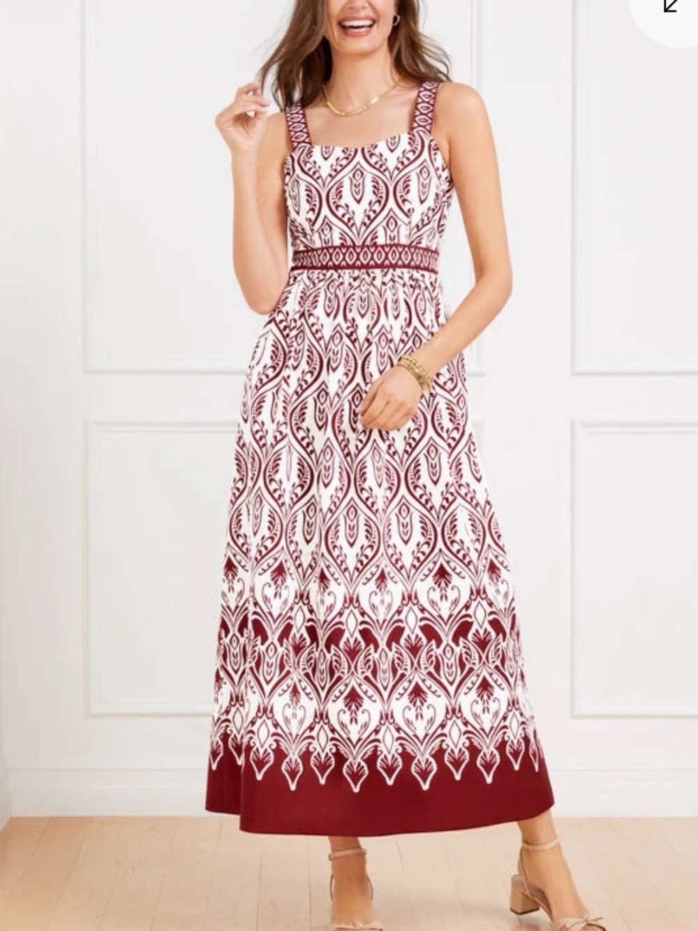 NWT TALBOTS MODERN POPLIN FIT & FLARE DRESS - BOHEMIAN MEDALLION*